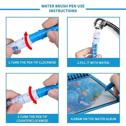 Magic Water Coloring & Reusable Painting Books with Water Pen
