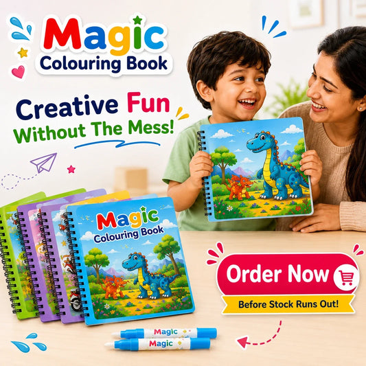 Magic Water Coloring & Reusable Painting Books with Water Pen