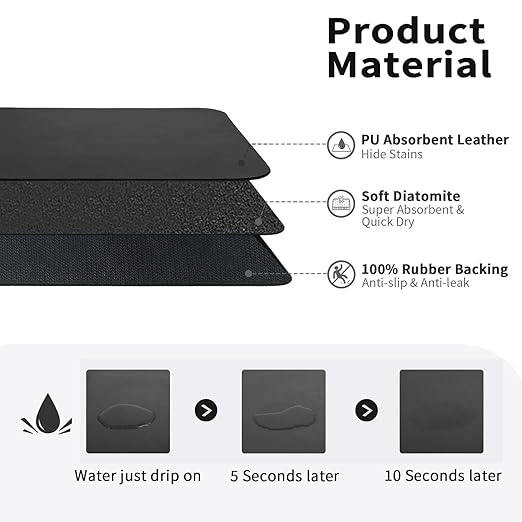 Drying Mat for Kitchen, Water Absorbent Kitchen Mat (PACK OF 2)