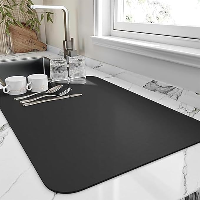 Drying Mat for Kitchen, Water Absorbent Kitchen Mat (PACK OF 2)