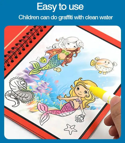 Magic Water Coloring & Reusable Painting Books with Water Pen